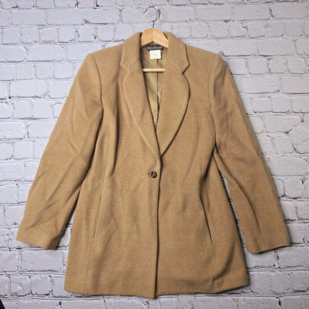 Vintage Harve Bernard Wool Blend Tan Single Button Blazer Coat Jacket Size Med?